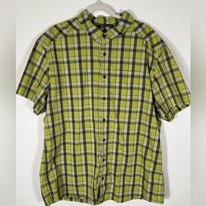 Arcteryx yellow gray plaid Brohm shirt outdoor sz XXL short sleeve hiking